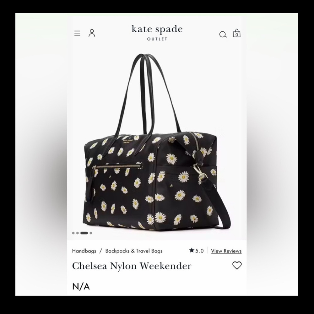 Kate Spade Chelsea Nylon Daisy & Bee Print Weekender Bag - Picture 4 of 6